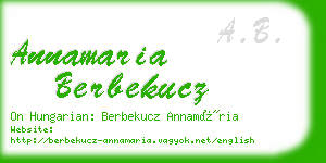 annamaria berbekucz business card